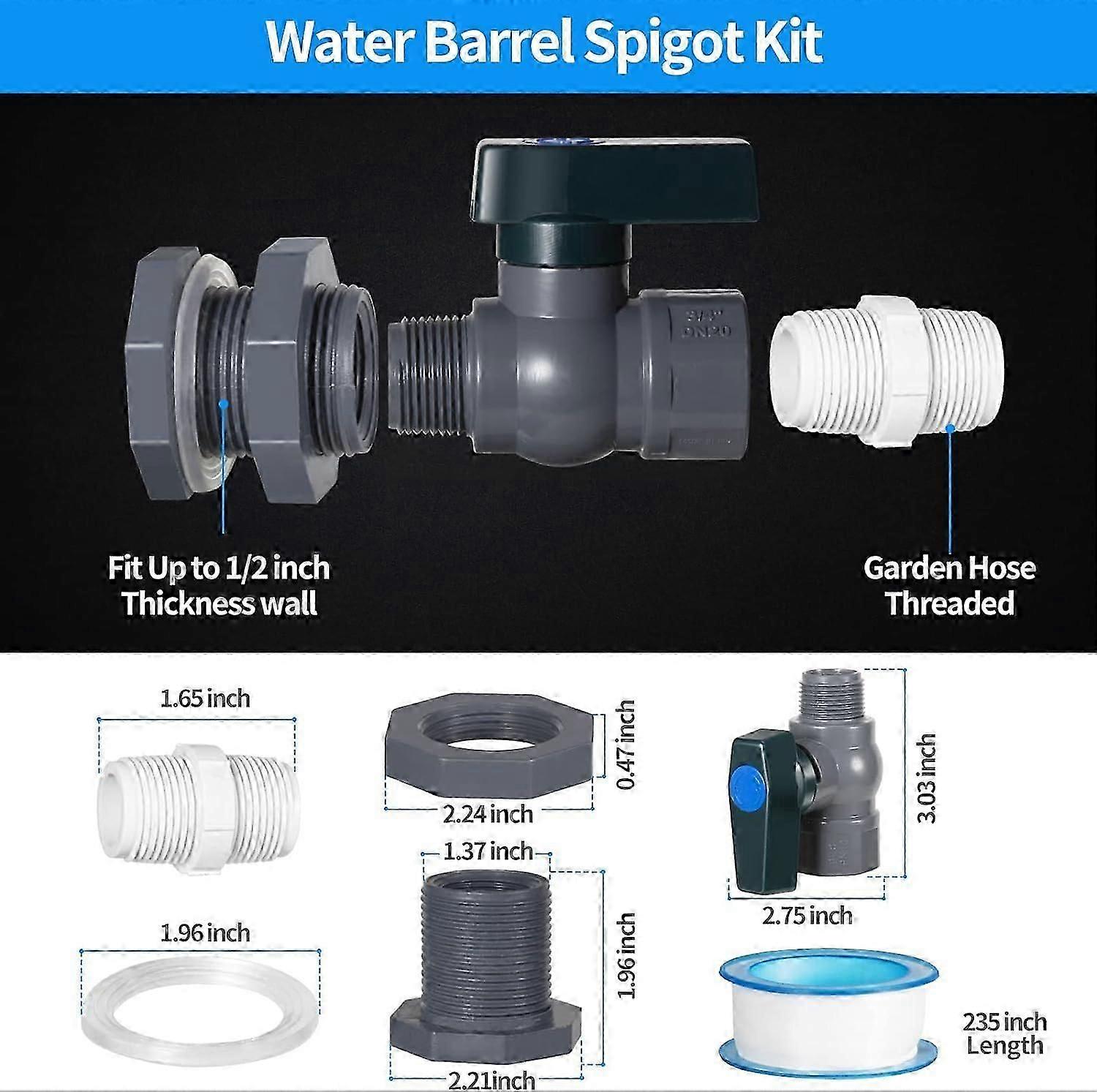 PVC Water Barrel Diverter Kit