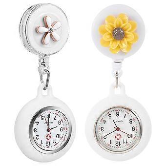 Nurses Watches for Women Nurse Pocket Watches with Retractable Clip 2Pcs