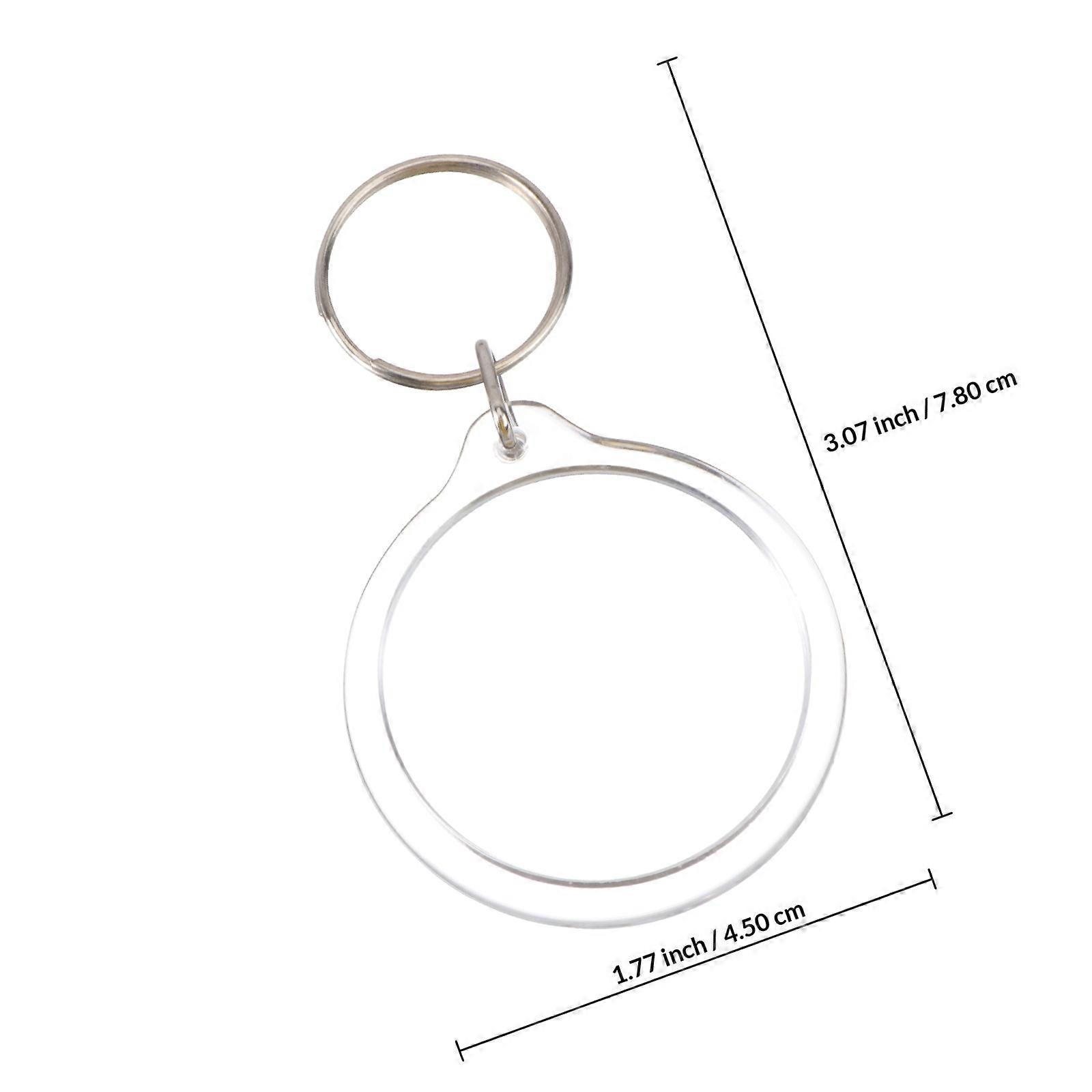 10pcs Round Blank Insert Photo Picture Frame Split Ring Keychain