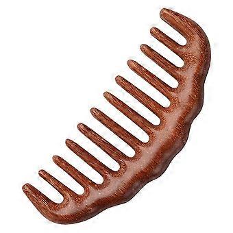 JIUDOUCUOWooden Hair Comb, curling comb,Wide tooth massage combs, Brown, 1 Pack