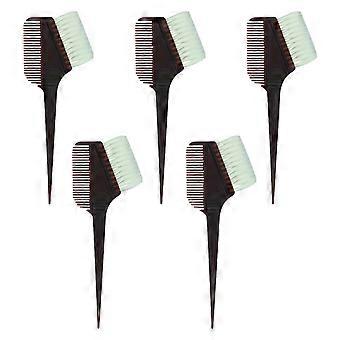 5Pcs Hair Coloring Kit DIY Hair Dye Bowl Hair Dye Comb Brush Dye Hair Tool for Barber Hairdresser(Coffee)