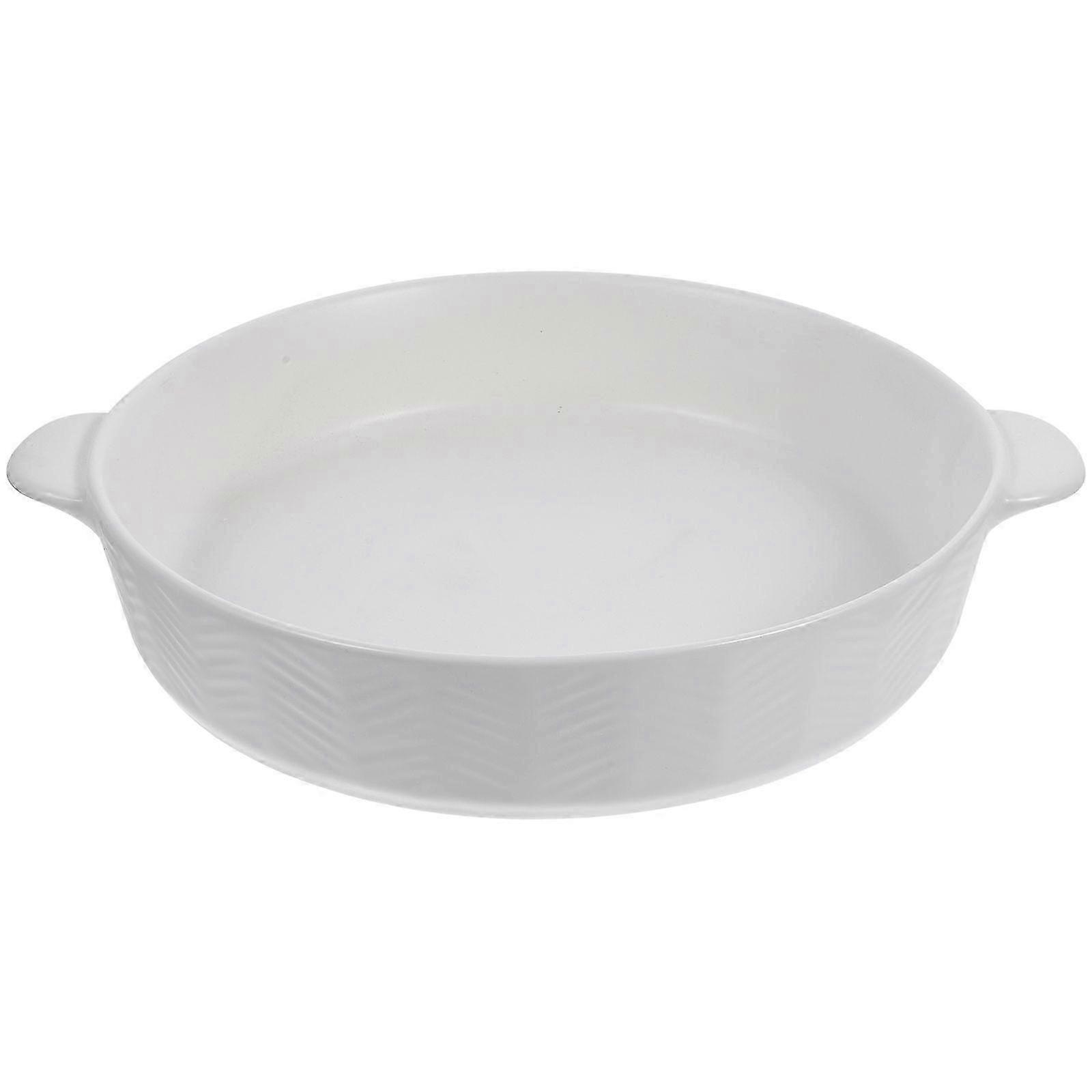 Baking Dish Roasting Pan Round Baking Dish Ceramic Bakeware Double Handle Baking Dish