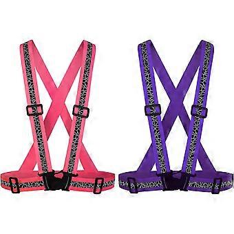 Reflective Running Vest Gear 2Pack, Safety Vest Reflective Straps for Night Running Cycling Motorcycle Dog Walk Jogging