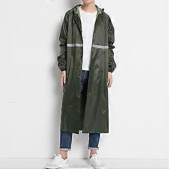 Long Imperméable Épaissi Réfléchissant Imperméable Réutilisable Poncho Imperméable Élégant Longue Veste De Pluie pour Extérieur Vert Armée XXXL