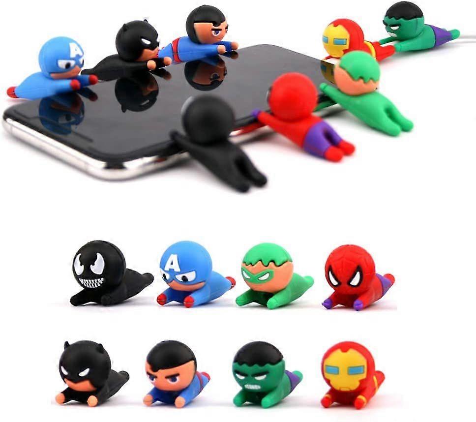 8Pcs Super Hero Data/Charging/Lightning Cable Protector Saver Chewers ONLY Compatible with Apple Lightning Interface (SuperHeros-8PCS)