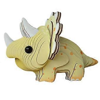 3D Dinosaur Puzzle for Kids DIY Creative Cardboard Animal Model Triceratops Assembly Toy Room Decor