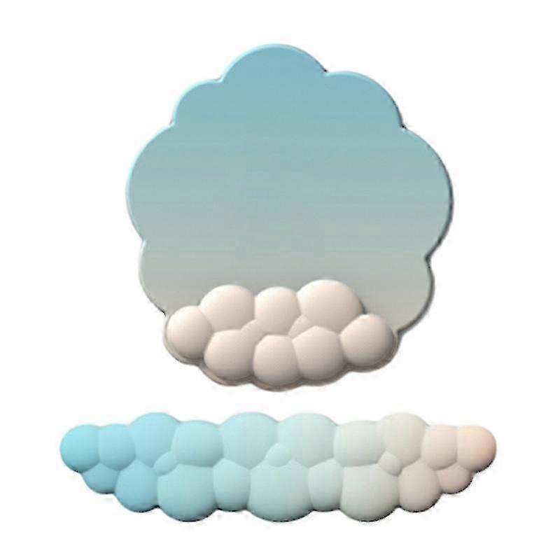 EComcompatible withtable Cloud-patterned Keyboard Wrist Support Anti Slip Soft PU Mouse Pad