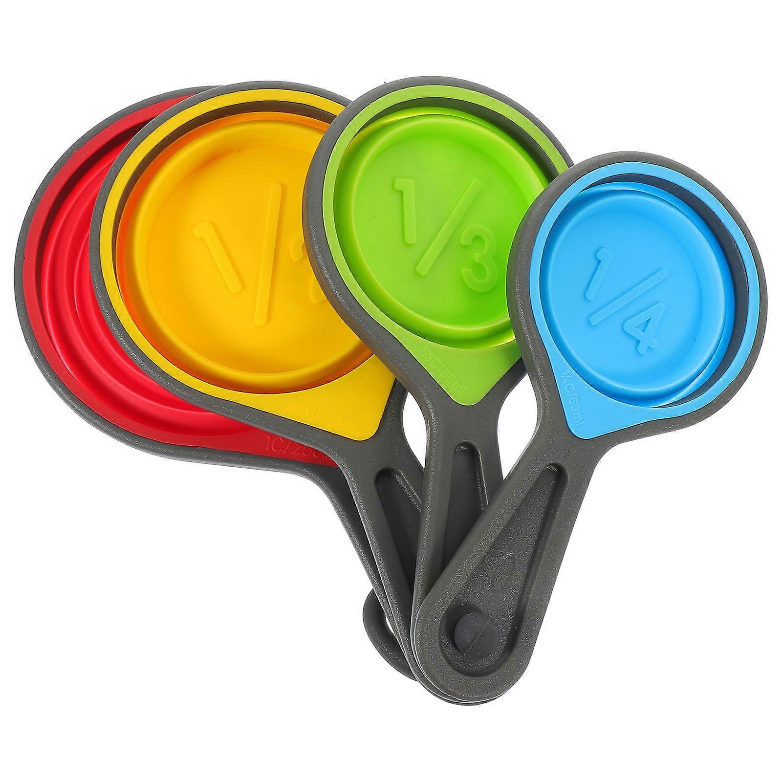 Silicone Measuring Spoon Set for Baking Use with 1Set Foldable Spoons