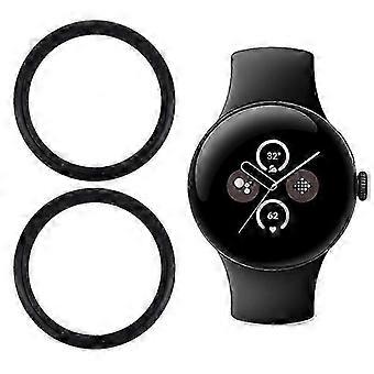 Kompatibel mit 2 Stück/Packung, kompatibel mit Google Pixel Watch 3 XL 45mm PMMA Displayschutzfolie, kratzfest (schwarzer Rand)
