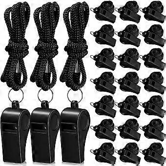 Pacote com 24 apitos com cordão para esportes, som alto e nítido, ideais para treinadores, árbitros, treinamento e equipes de emergência.