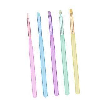5Pcs DualTipped Nail Art Brush Set for DIY Manicure, Precision Detailing and Smooth Polish