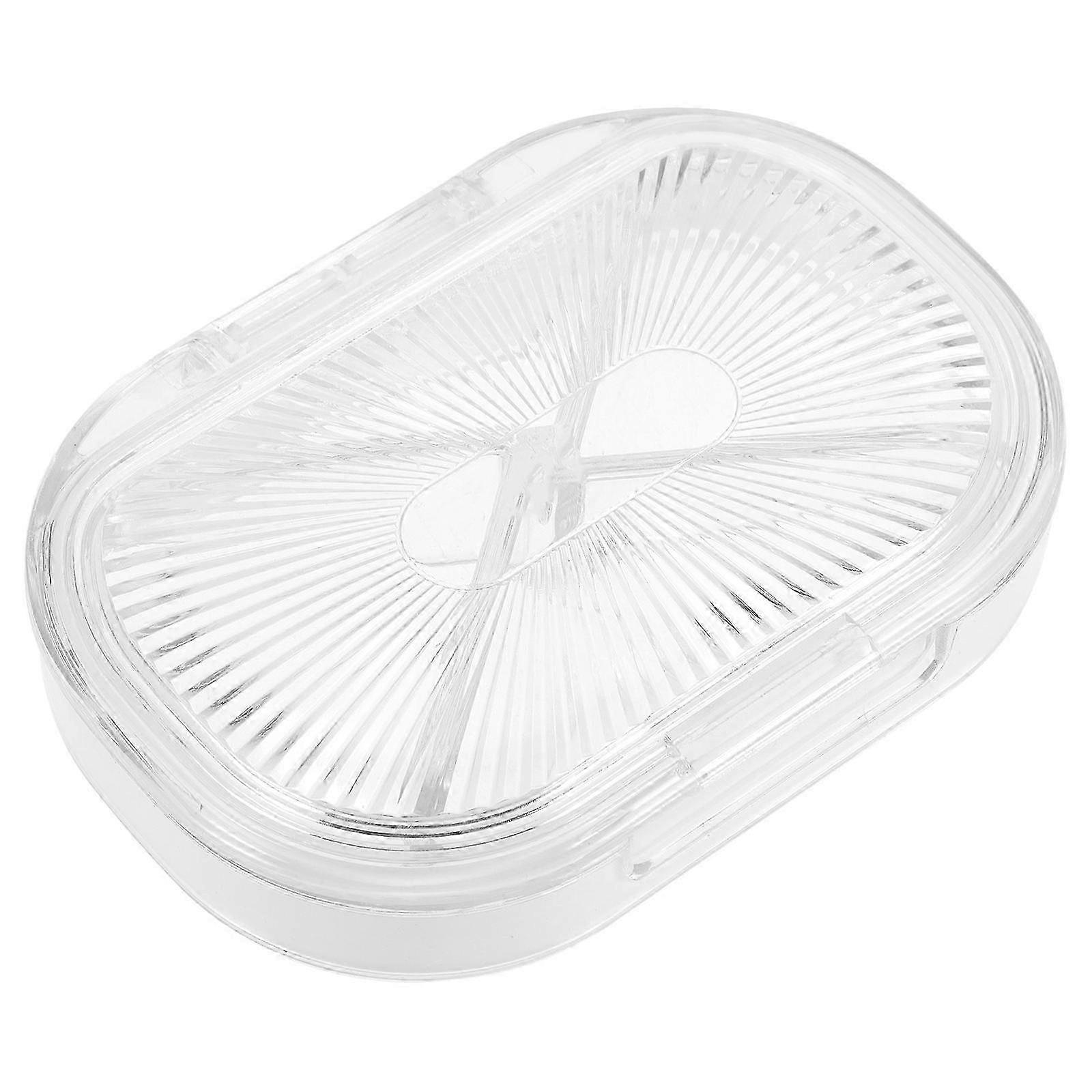 Denture Case Portable Denture Box for Storage 4Pcs White Plastic Set