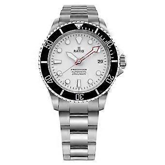 Ratio FreeDiver Sapphire Edelstahl White Dial Automatik RTF047 200M Herrenuhr