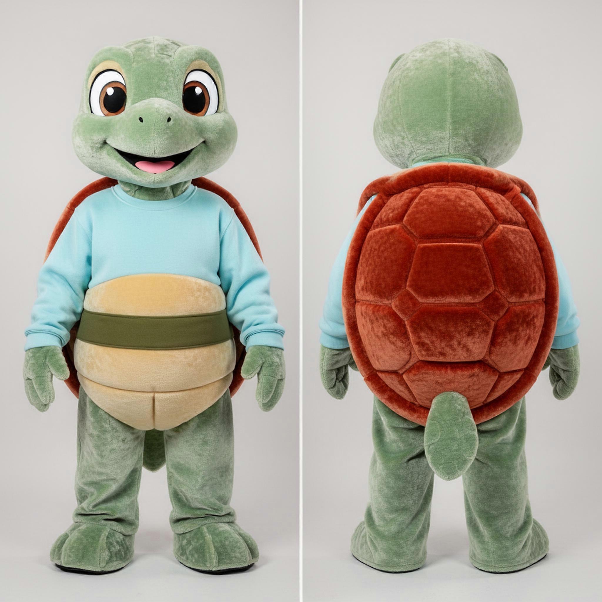 MASTICOT Rust Velvety Cartoon Sea Turtle Mascot