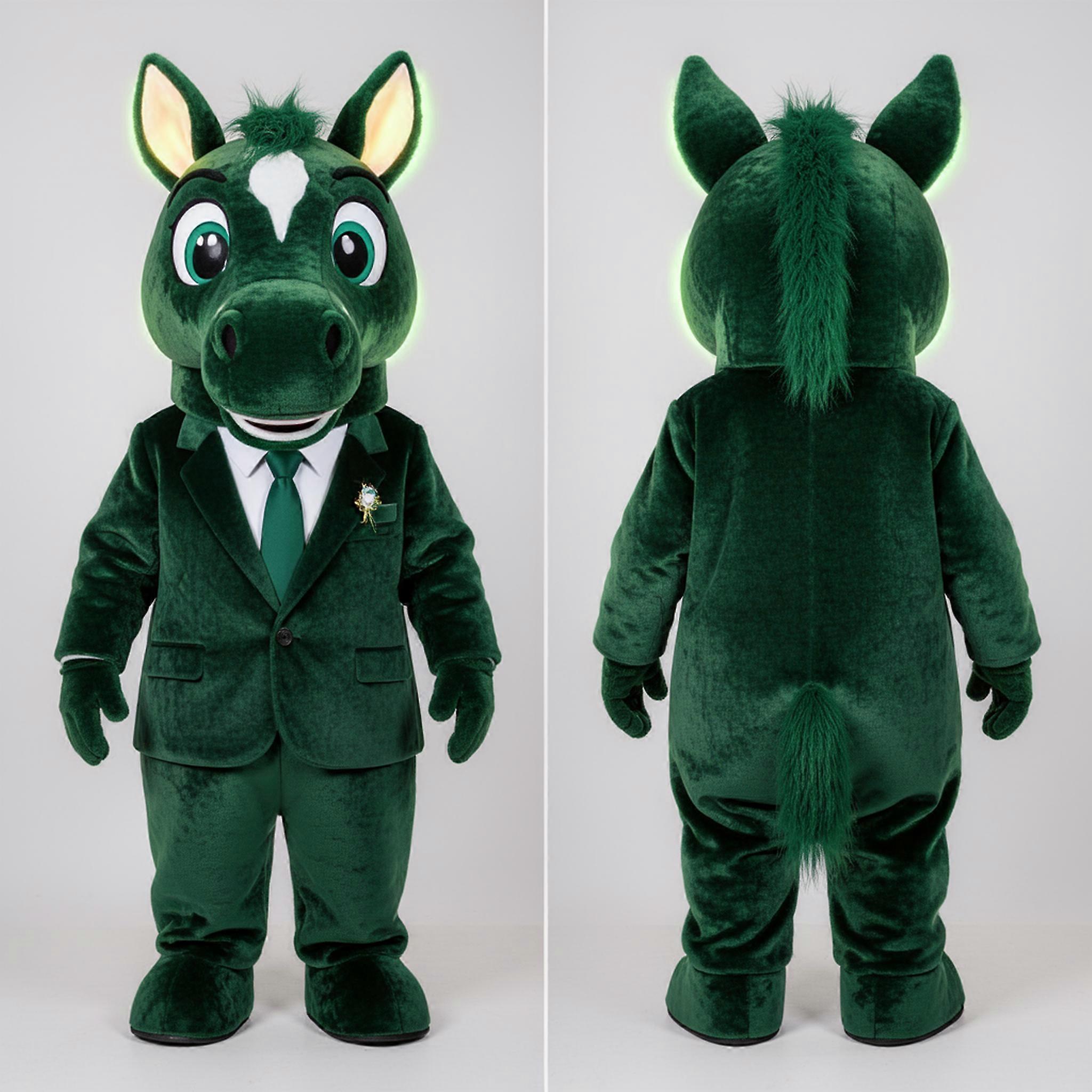 MASTICOT Forest Green Jacket-Clad Horse Mascot