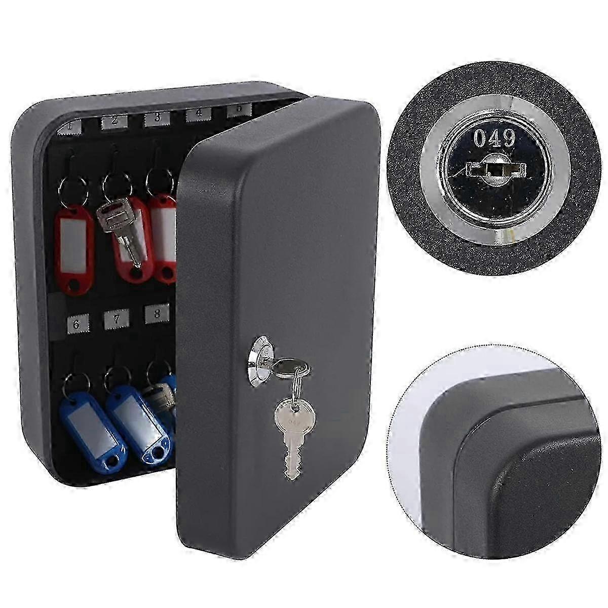 Combination Key Cabinet 20 Key Hooks Key Box Wall Mounted Locking Key Organizer Key Cabinet Security Lock Box Code Lock
