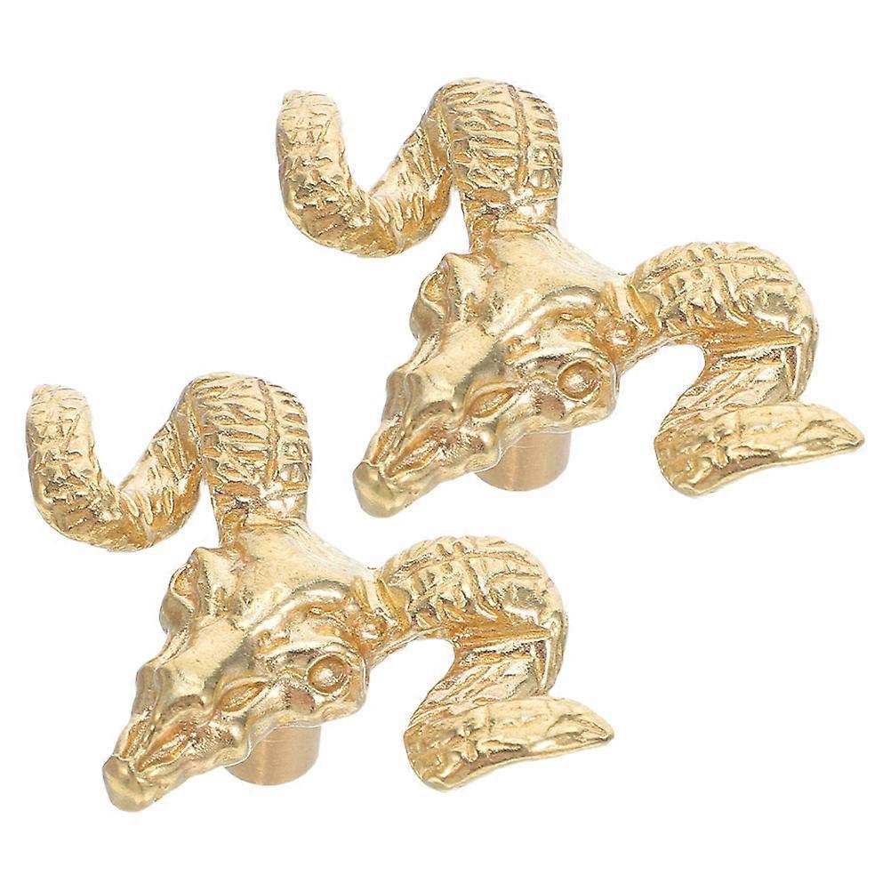 Brass Drawer Knobs Goat Animal Shape Decorative Cabinet Knobs 8Pcs