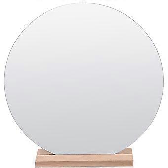 Chemical Makeup Mirror Wooden Base for Desktop Use Transparent Acrylic