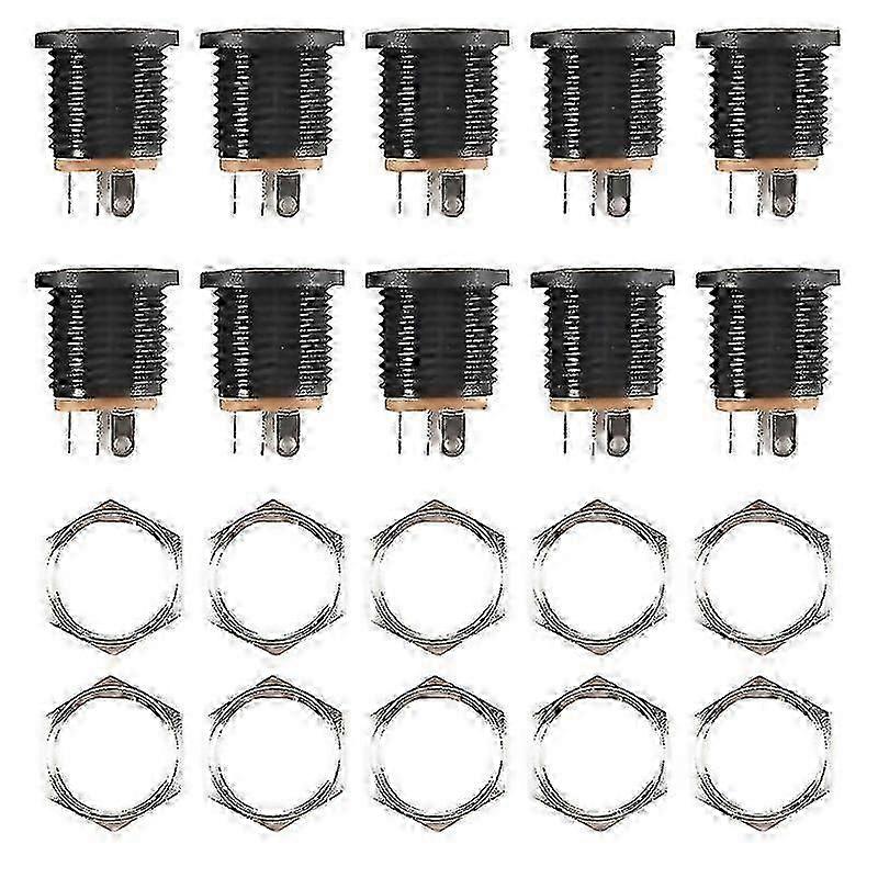 10 Pcs Power Jack DC Socket Panel Mount 21x55mm