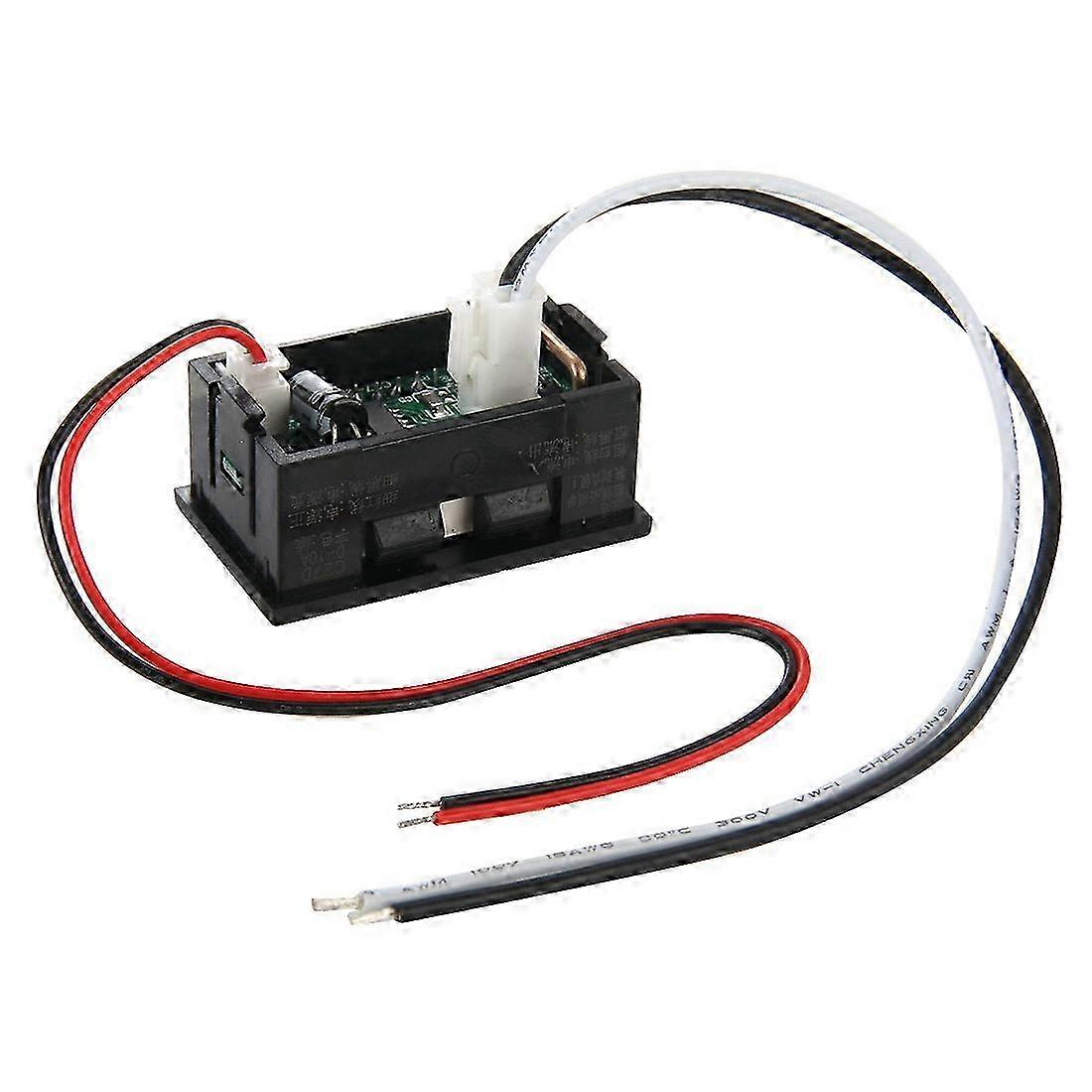 Red LED DC Ammeter 0–10A Compact