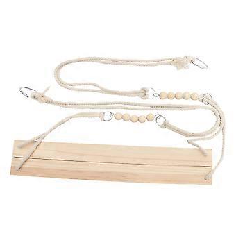 Pet Parrot Swing Toy for Active Play 1Pcs Wooden Bird Bridge with Beads