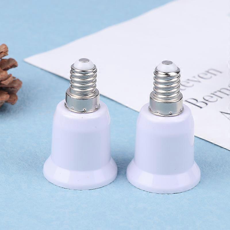 2Pcs E14 To E27 E14-D27 Adapter Conversion Socket Fireproof Plastic Converter Socket Bulb Adapter Lamp Holder Adapter