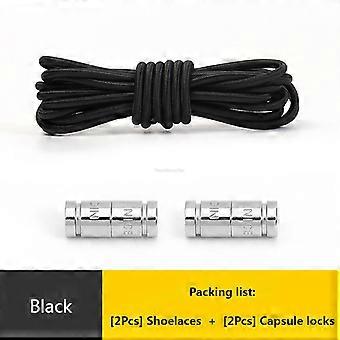 No Tie Shoe Laces Round Capsule Metal lock Elastic Shoelaces For Sneakers easy installation Lazy Shoes Lace Accessories