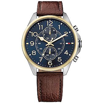 Tommy hilfiger dean steel watch for Men Analog Quartz With Cowhide Bracelet 1791275