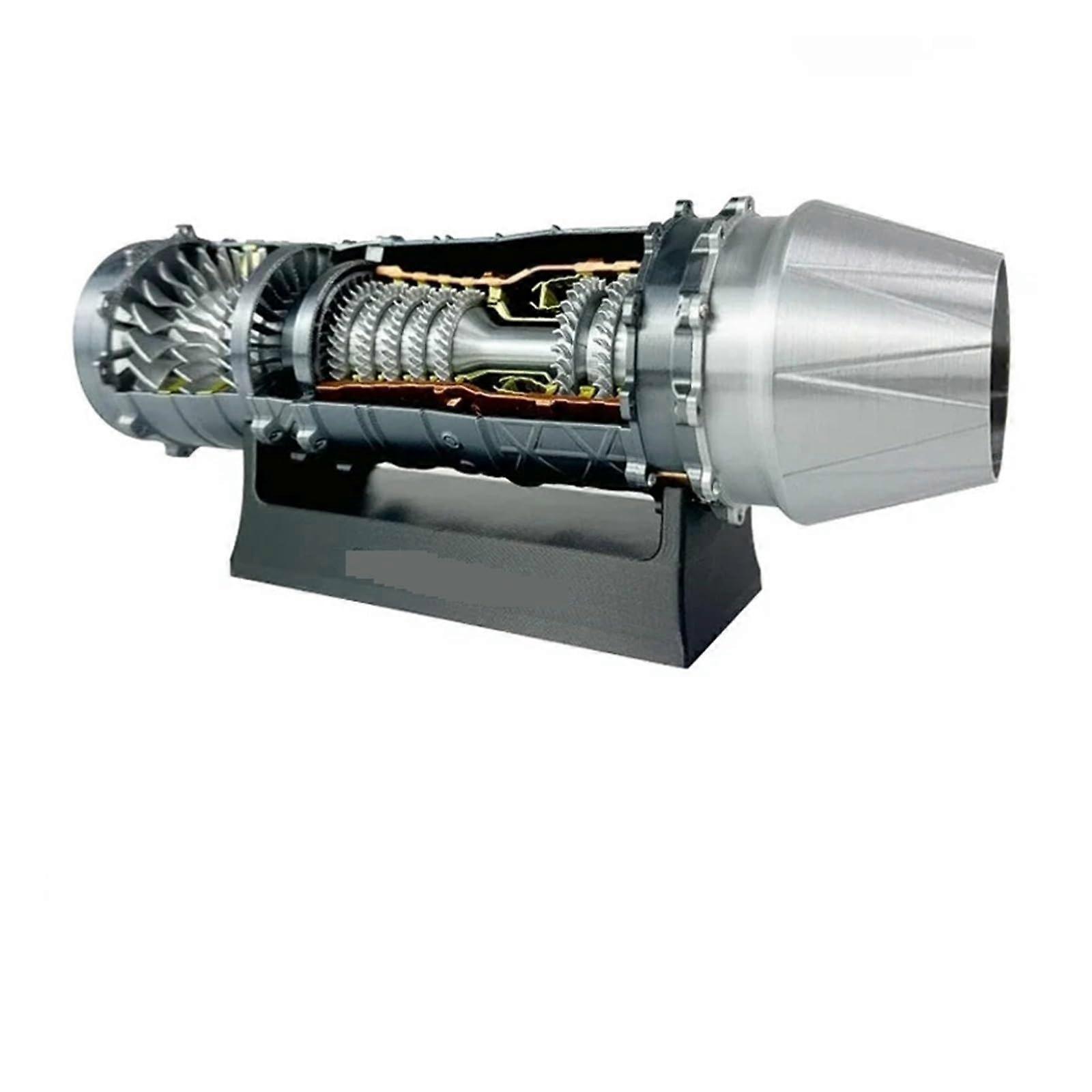 J20 Fighter Jet Turbofan Engine Model with Red Light, 3D Printed Educational Display Kit