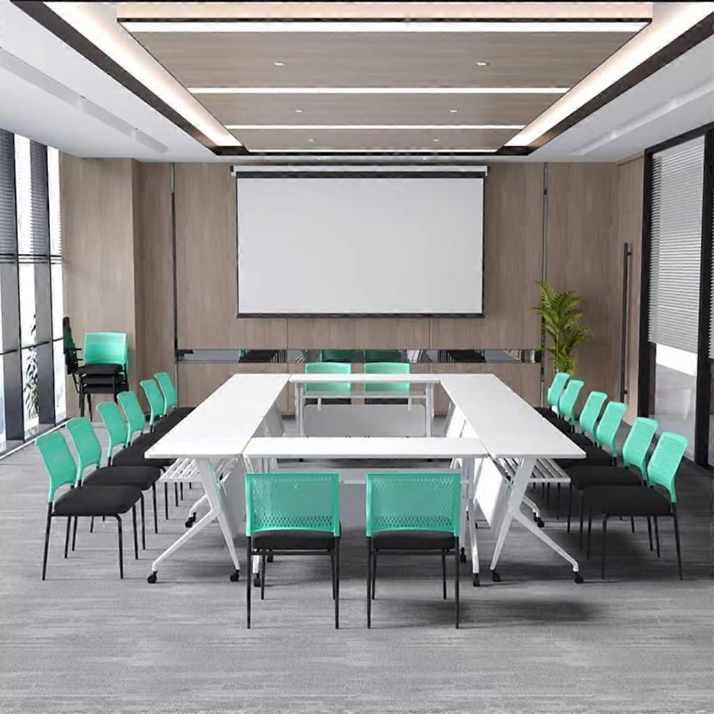 Stackable Conference Chair with Ergonomic Backrest for Office, Classroom or Training, Green