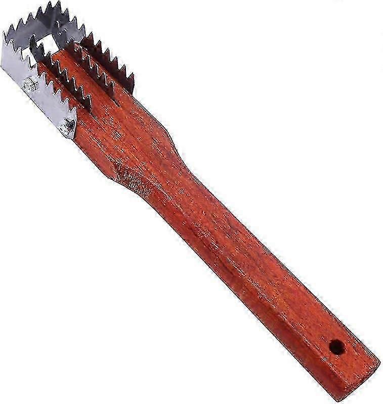 Wood-Handled Stainless Fish Scaler