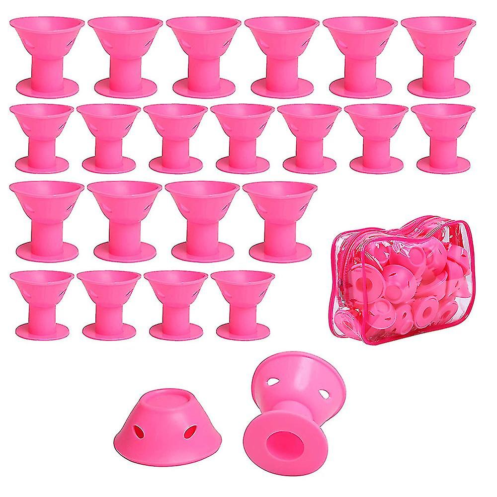 Gbstore 10 Pcs Soft Rubber Magic Hair Care Rollers Silicone Hair Curler Hair Curling Styling Diy Toolpink(5 Large And 5 Small)