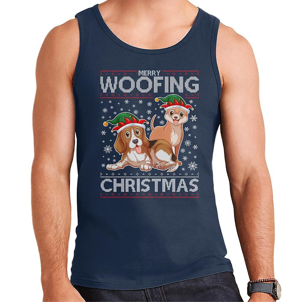 Woofing joulua neulo Vest Pattern koirat Miesten
