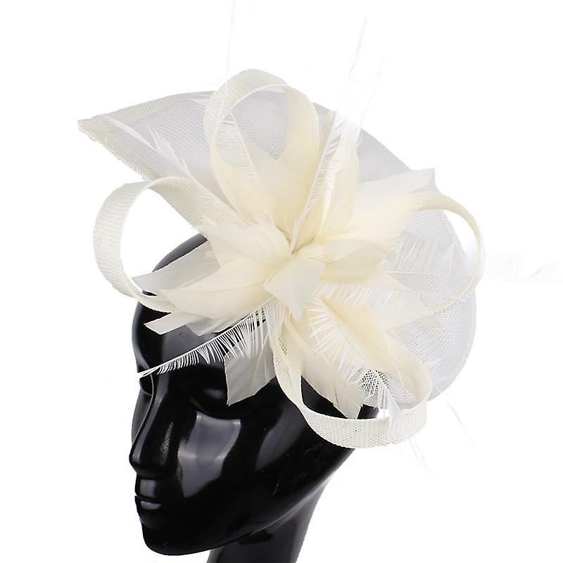 Feather Hat Mesh Headpiece Women Girls Mesh Fascinators Hat Cocktail Party Headband Wedding Hat Wedd