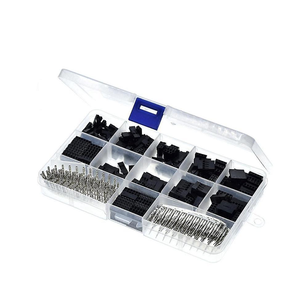 620pcs 2.54mm Duplex Cable Interface Connectors Wire Pin Header Housing Kit