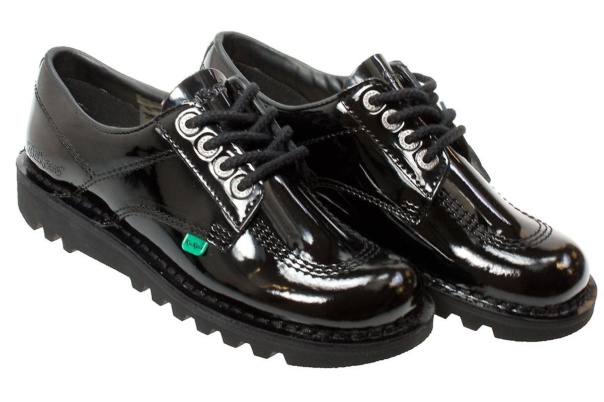 Womens Kickers Kick Lo Patent Shoes - (Nero)