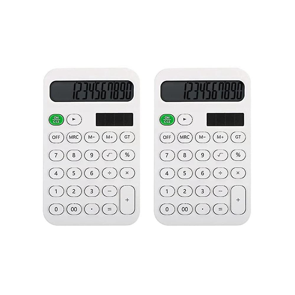 2 Pcs Desk Calculator Basic Calculator 12 Digit Pocket Calculators Desktop With Lcd Display For Off
