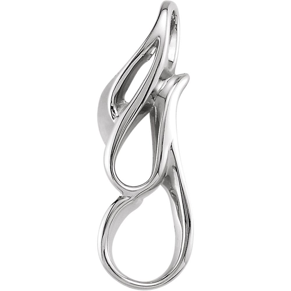 女性のための14Kソリッドホワイトゴールドペンダントネックレスメタルファッションペンダントペンダント - 2.4グラム