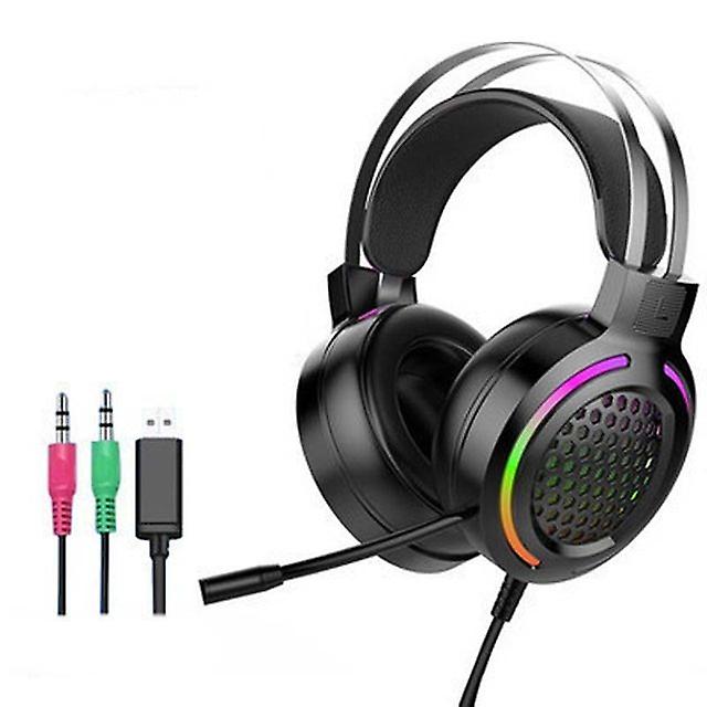X2 Rgb Game Luminous Earphone Wired Usb Computer Network Class Head-mounted Headset
