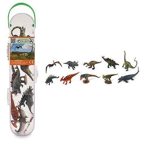 A CollectA Mini Dinosaurs Figures and Carrying Case Pack of 10 Pieces Ages 3+