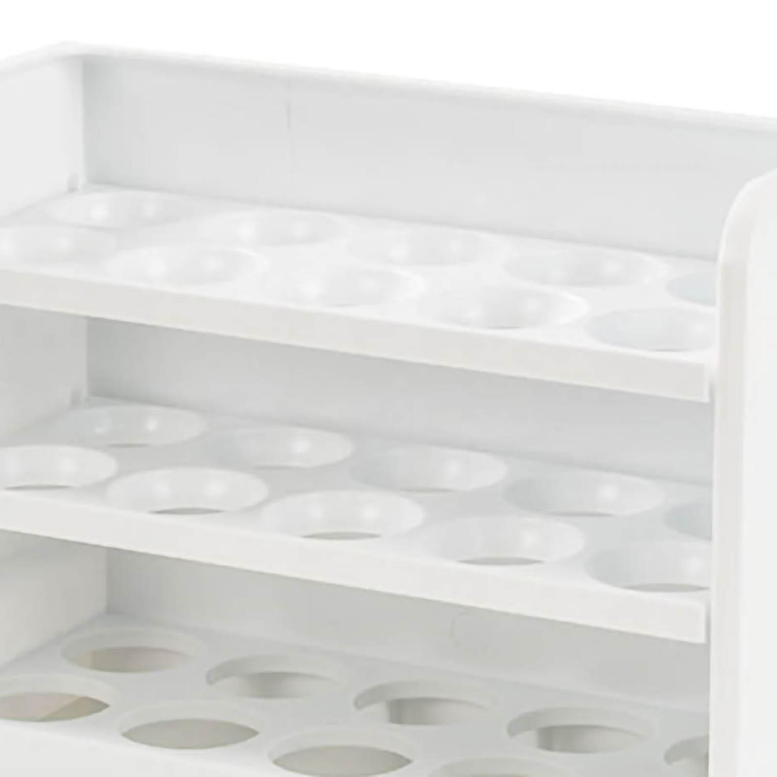 3-Layer White Egg Holder Rack, PS Material, 550g Kitchen Storage