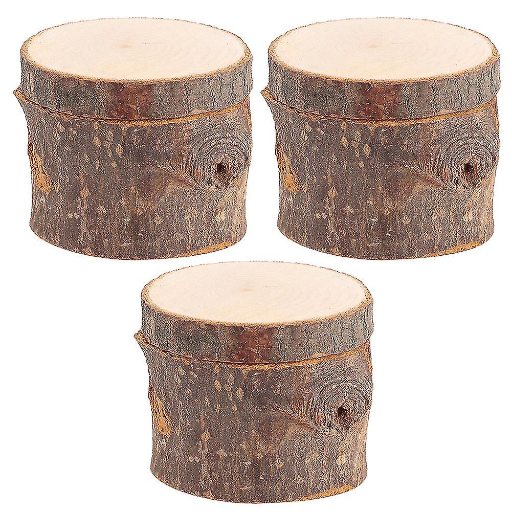 Lot de 3 boîtes à alliances en bois rustiques à faire soi-même, idéales pour la Saint-Valentin ou un anniversaire