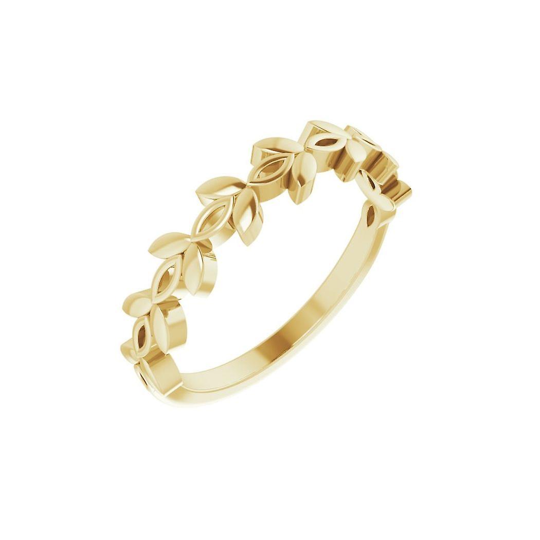 14k Yellow Gold Polished Stackable Marquise Design Ring Size 7-Stackable-Ring for Women - 2.8 Grams