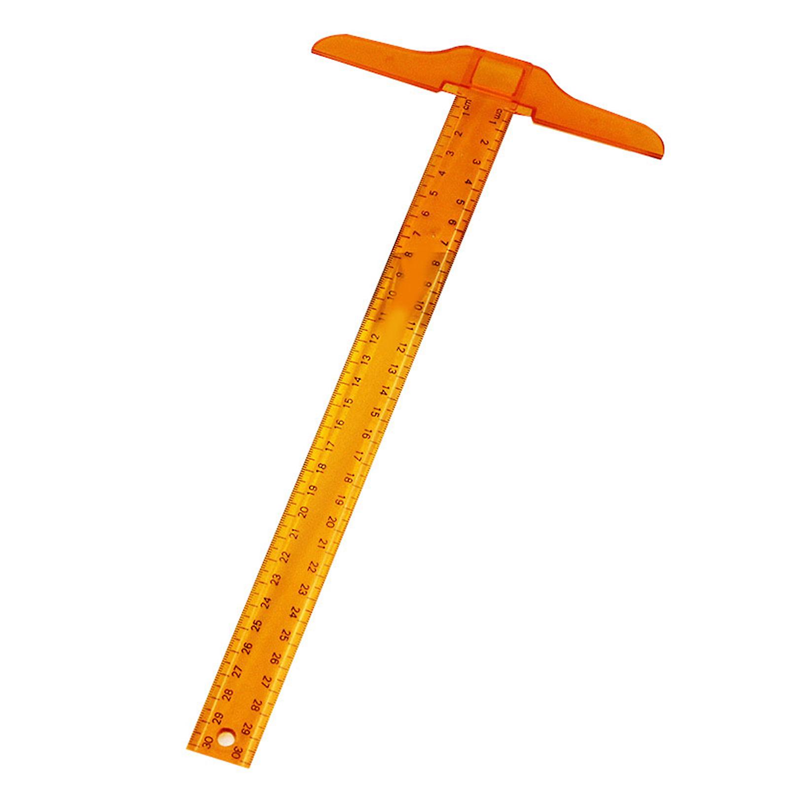 30cm/12" Plastic T-Square Metric Ruler cm/inch Double Side Scale T Shaped Ruler Measuring Tool