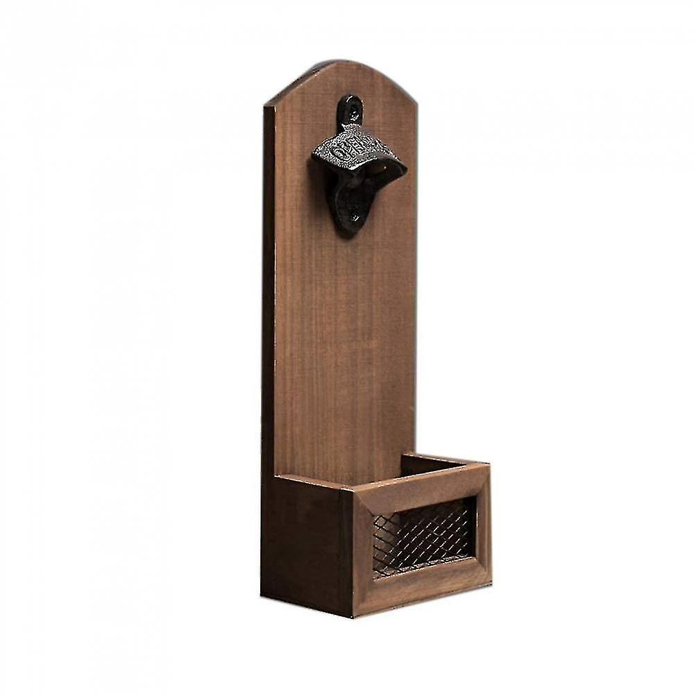 Corkscrews Wall-mounted Beer Bottle Opener Retro Color Beer Corkscrew Wooden Corkscrew Wall-mounted Cast Iron
