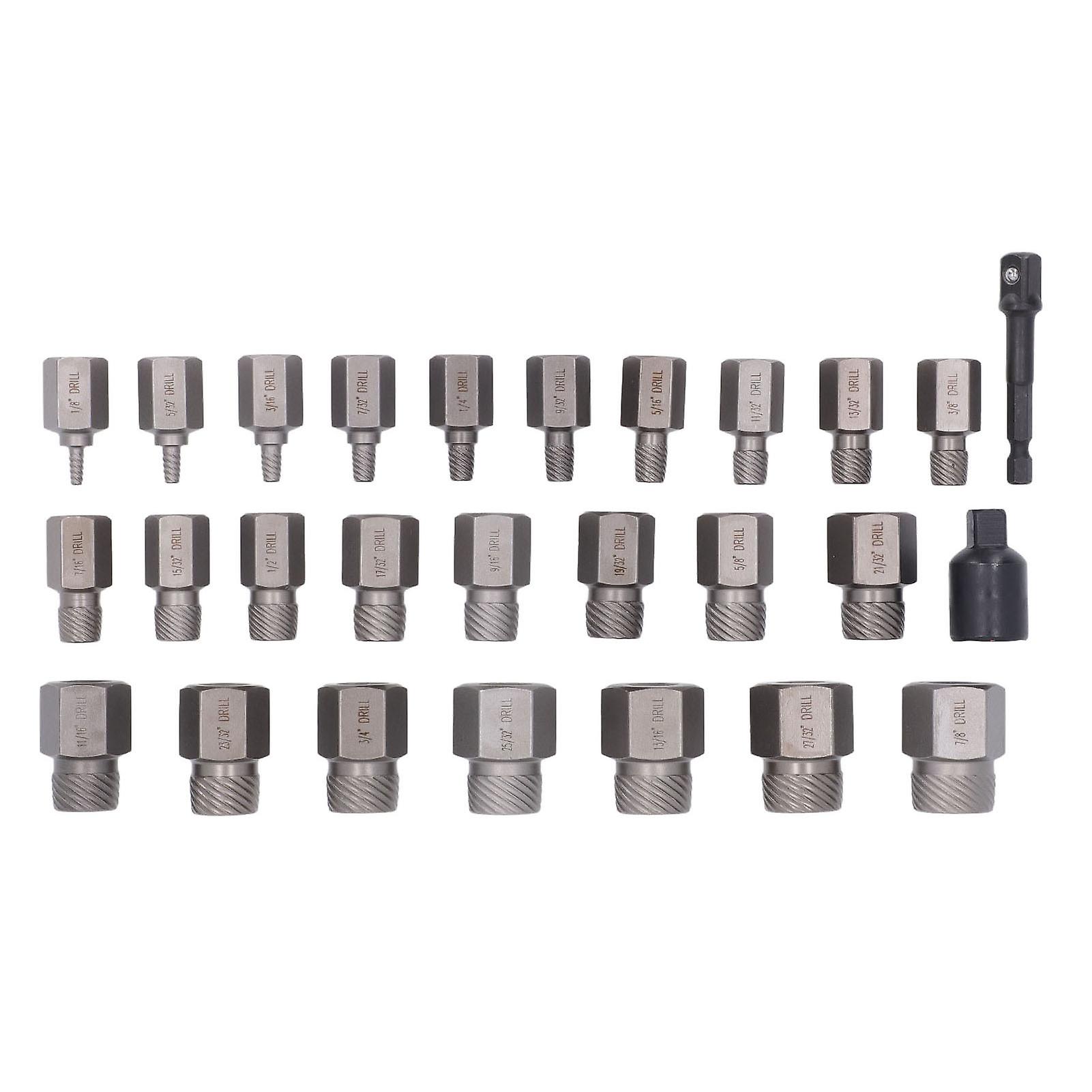 27Pcs Screw Extractor Hex Broken Screw Remover Tool Set Kit for Repair Maintenance 