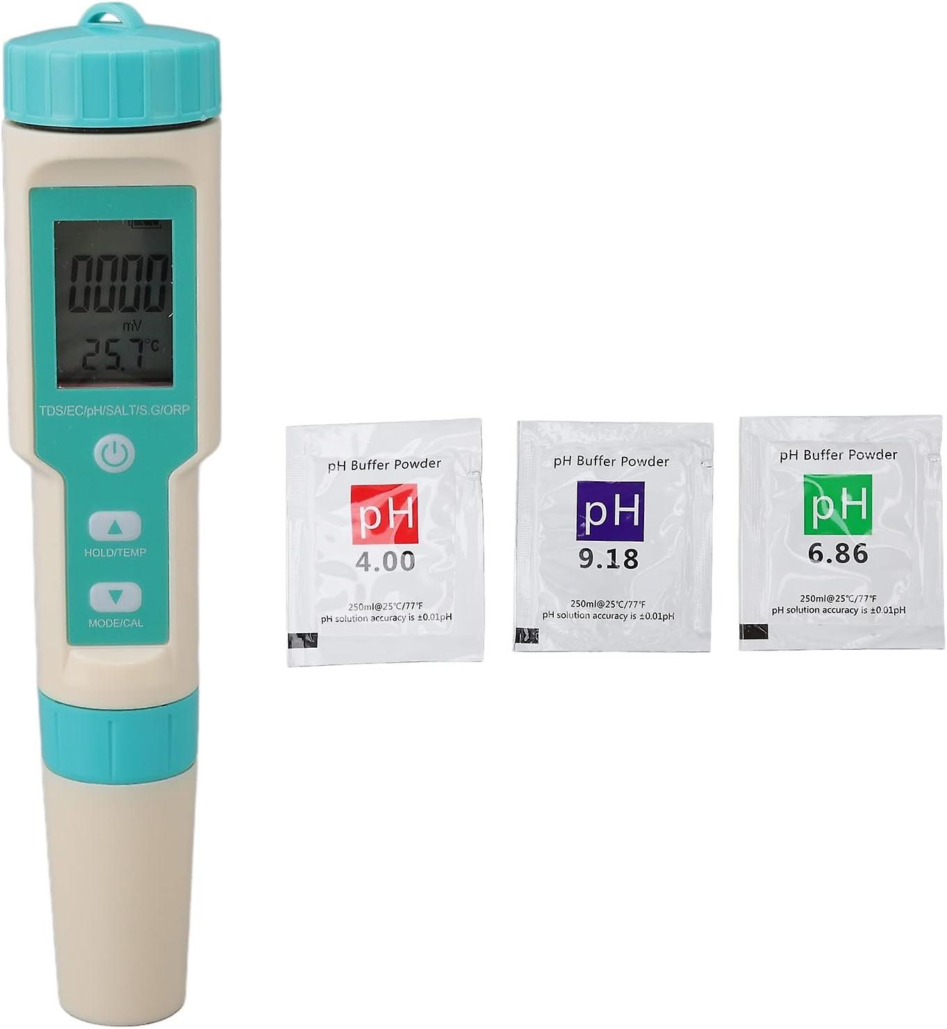 جهاز اختبار جودة المياه ، مقياس جودة المياه ABS مستقر الموثوق به ORP PH TDS Temp EC Salinity SG 7 في 1