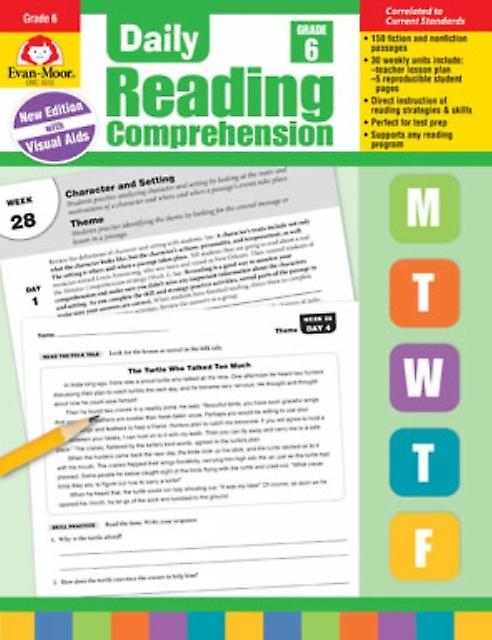 Daily Reading Comprehension Grade 6 by Evan Moor Educational Publishers Paperback Book