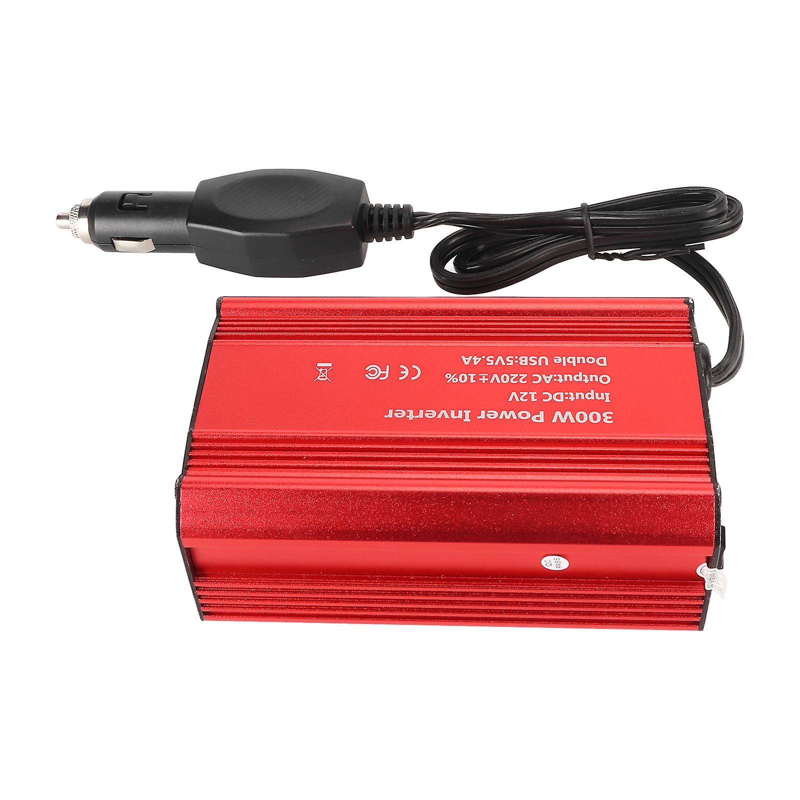Onduleur de voiture 300 W, convertisseur portable 12 V CC vers 220 V, avec double port USB 3 A et 2,4 A, pour prise de courant