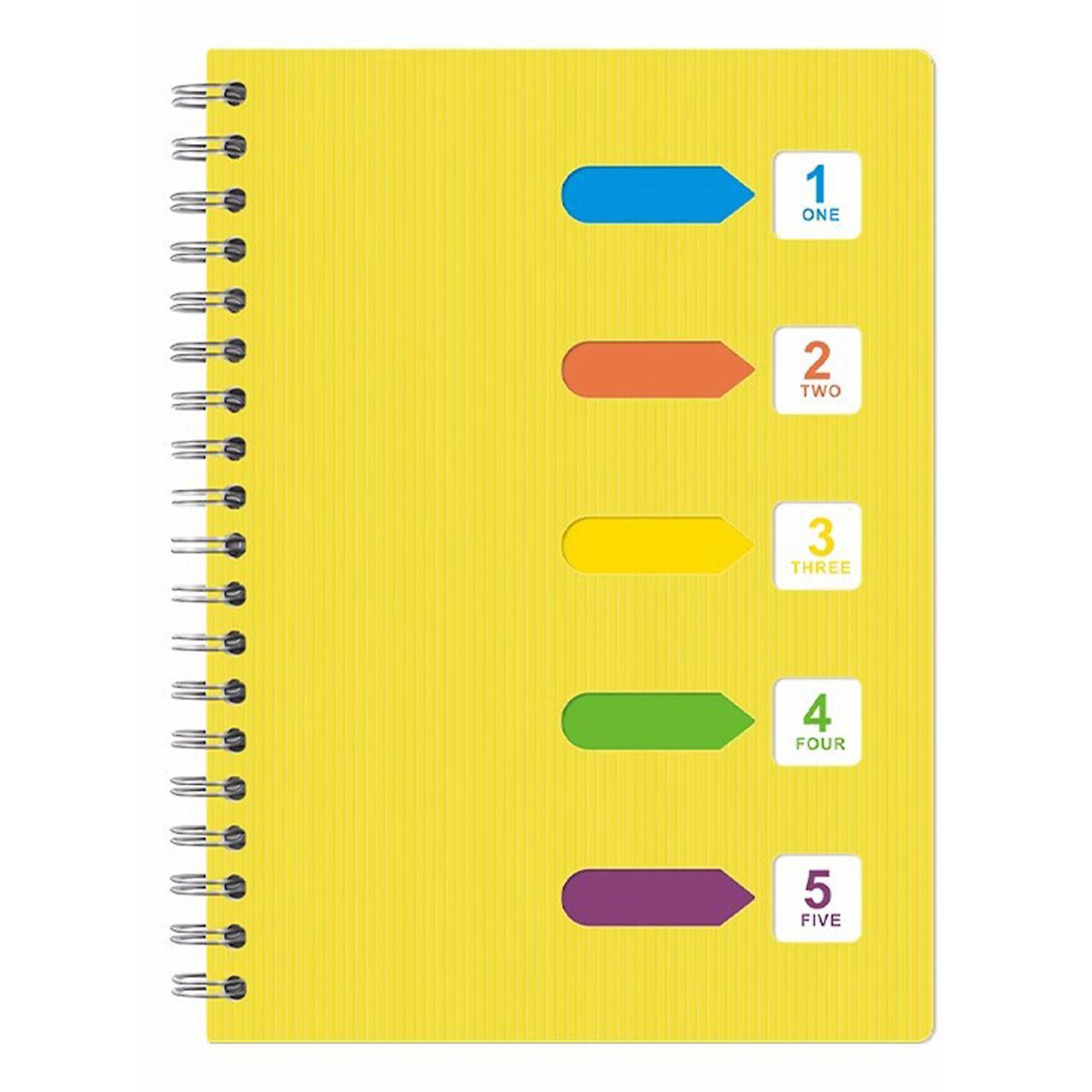 Spiral Notebook with Dividers Smooth Writing Premium Thickened Page A5/B5 Coil Ring 5 Subject Notebook Office Supplies